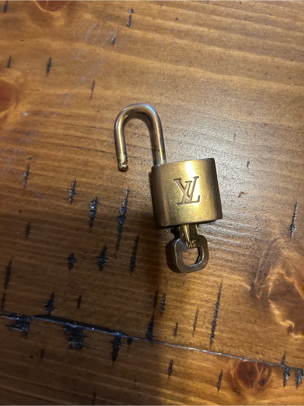 Louis Vuitton Brass-Tone LV Padlock with Key - Picture 3 of 3